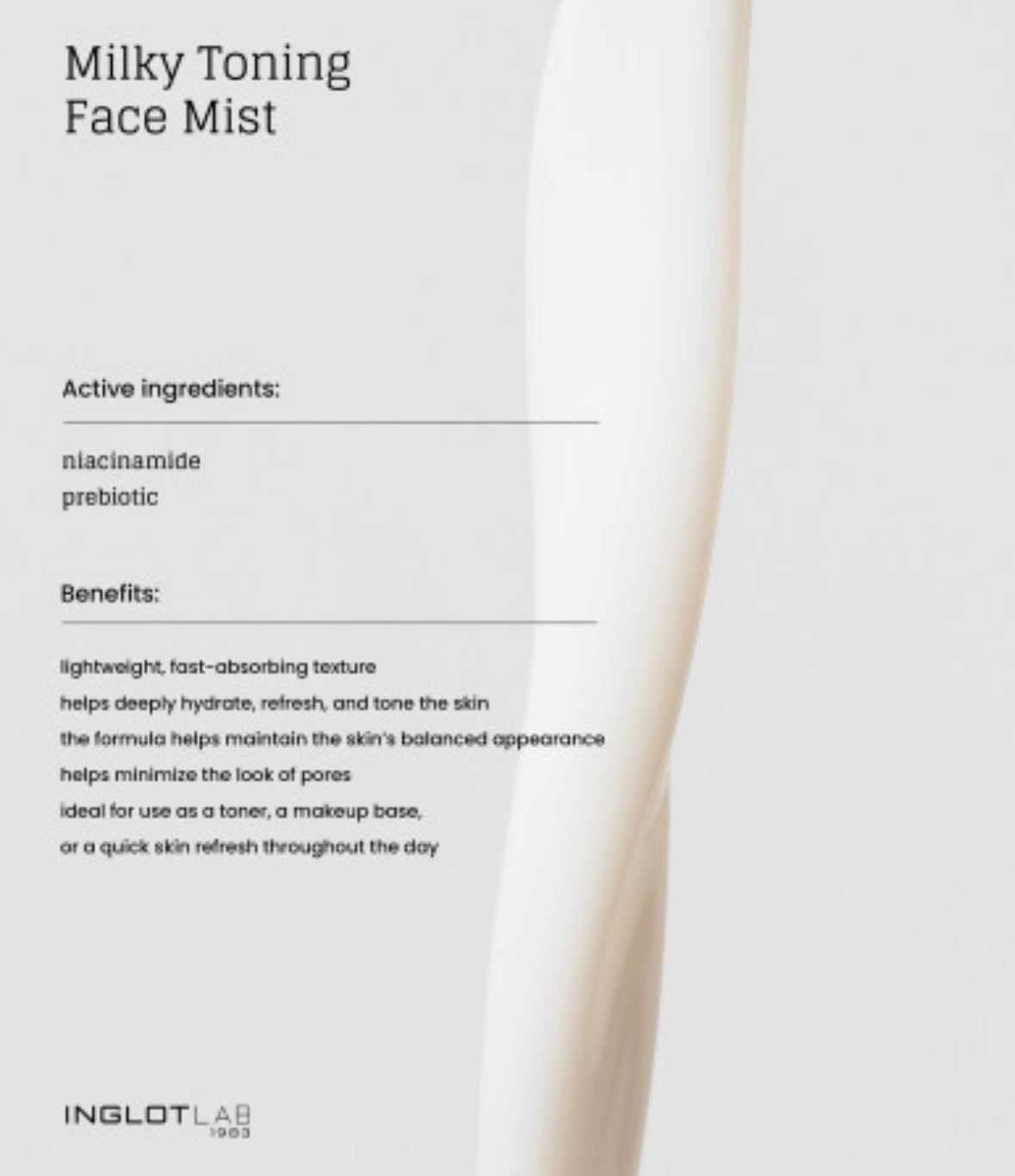 Inglot Lab - Milky Toning Face Mist